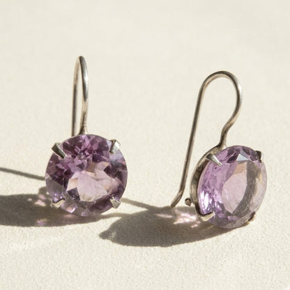 Classic Faceted Stone Drop Earrings