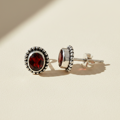 Beaded Gemstone Studs Earrings