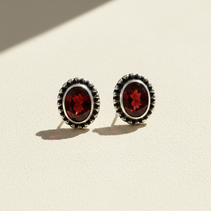 Beaded Gemstone Studs Earrings