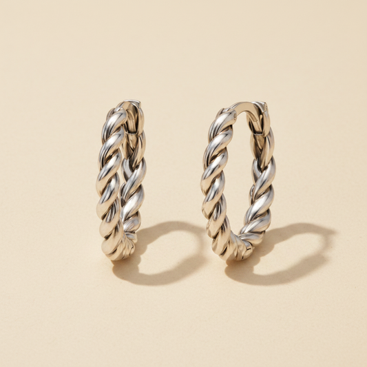 Braided Huggie Hoop Earrings