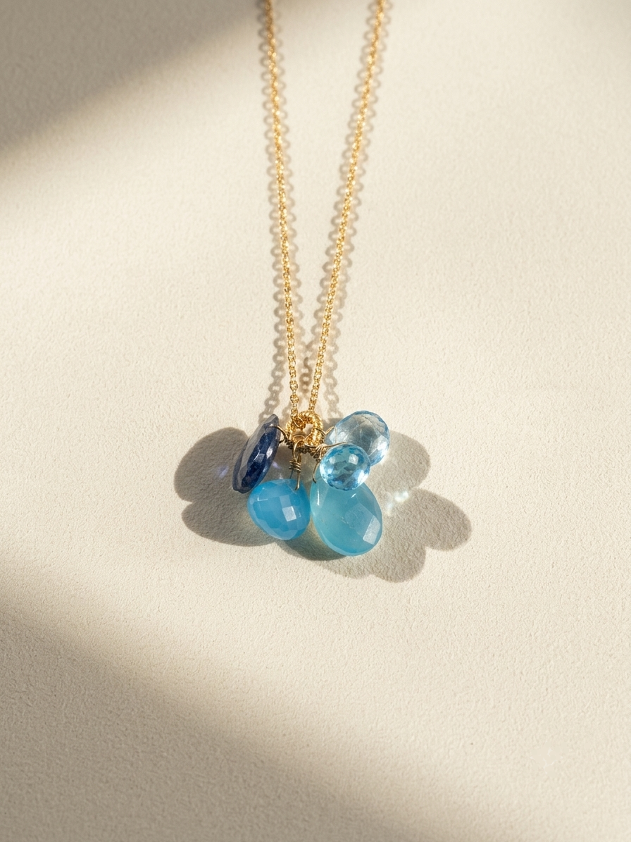 Dainty Stone Cluster Necklace