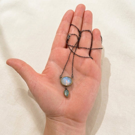 Crescent Rim Drop Necklace