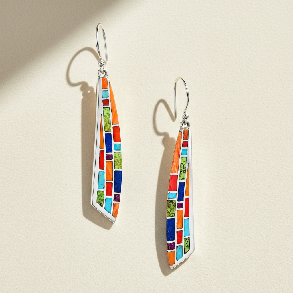 Multistone Tile Earrings