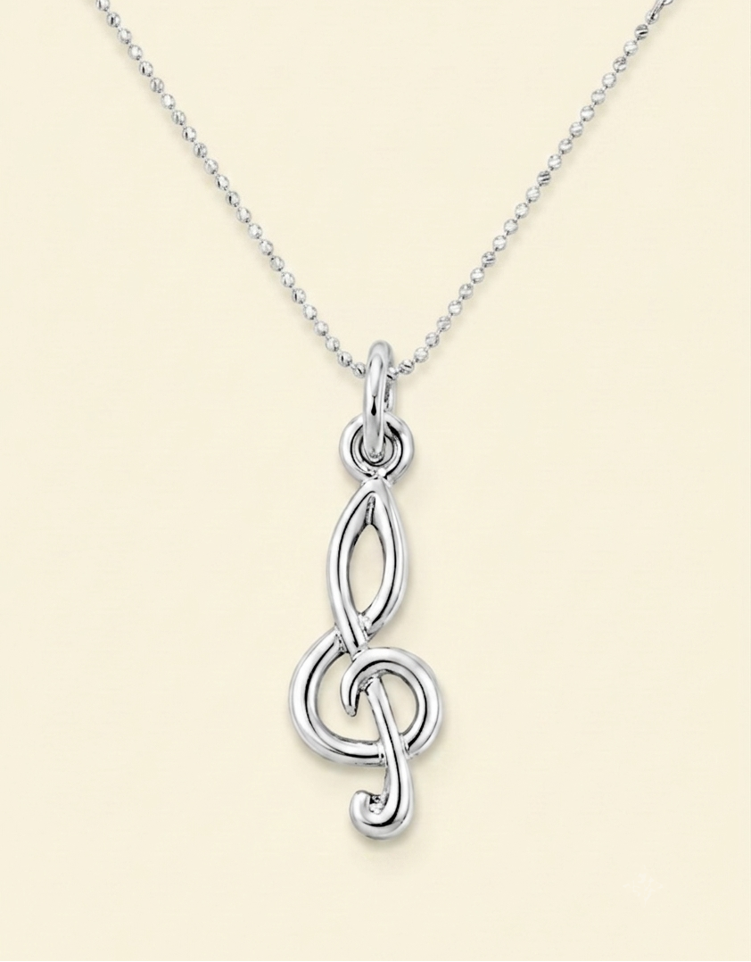 Treble Clef Pendant Necklace