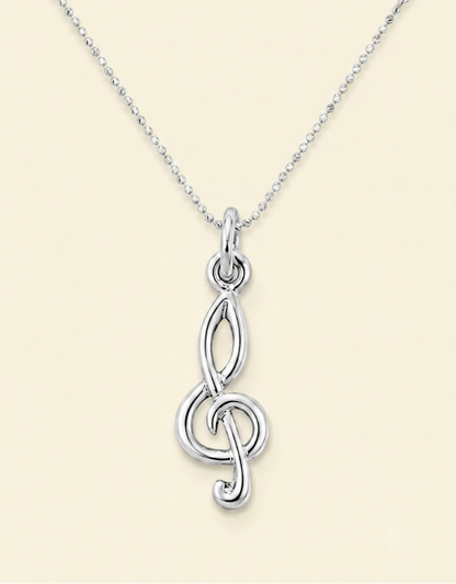 Treble Clef Pendant Necklace