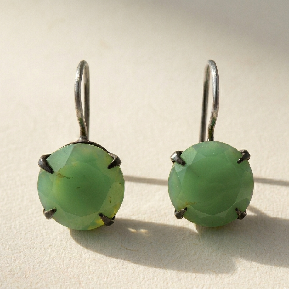 Classic Faceted Stone Drop Earrings