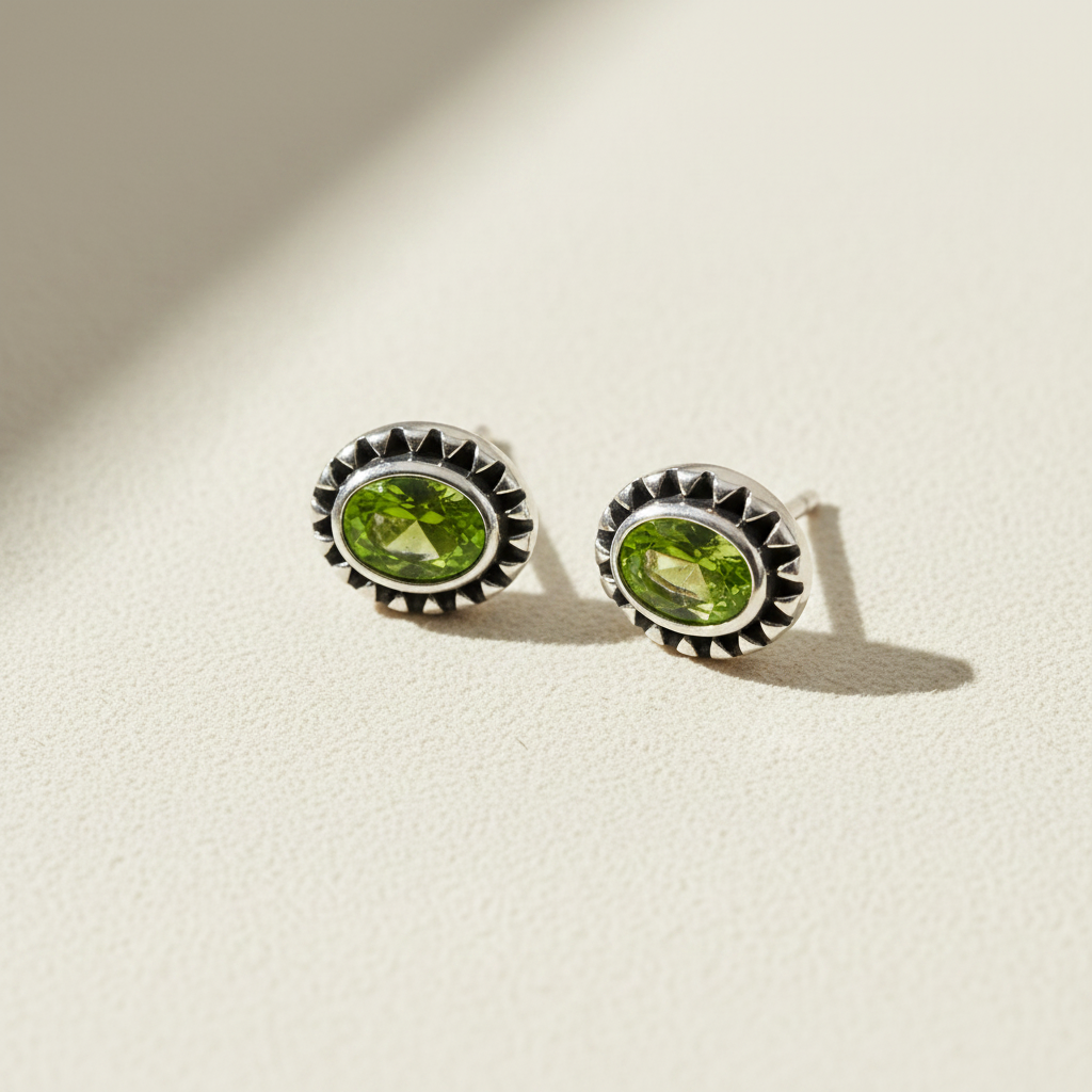 Beaded Gemstone Studs Earrings