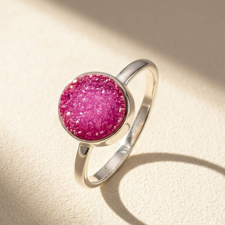 Dainty Round Druzy Ring