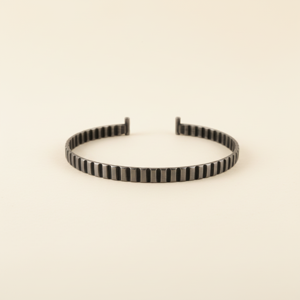 Hand Carved Striped Cuff Bracelet