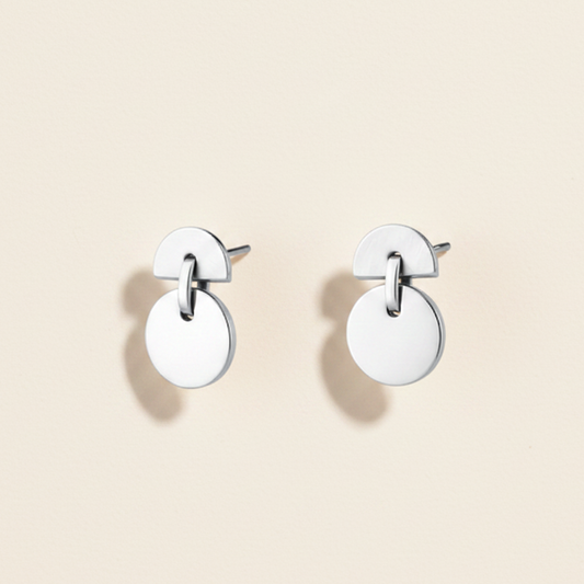Tiny Half Moon / Full Moon Stud Earrings