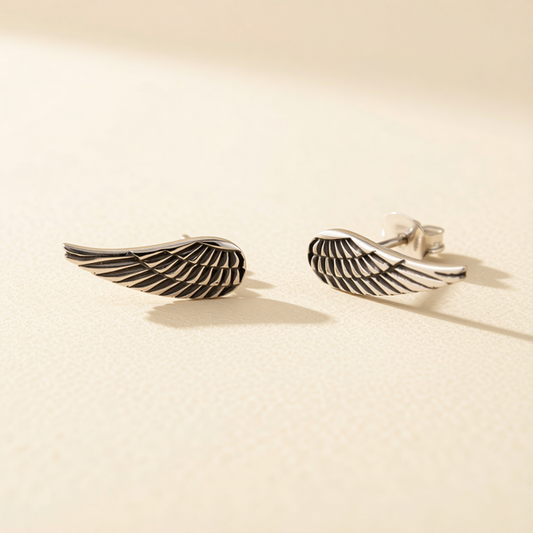 Angel Wing Feather Stud Earrings