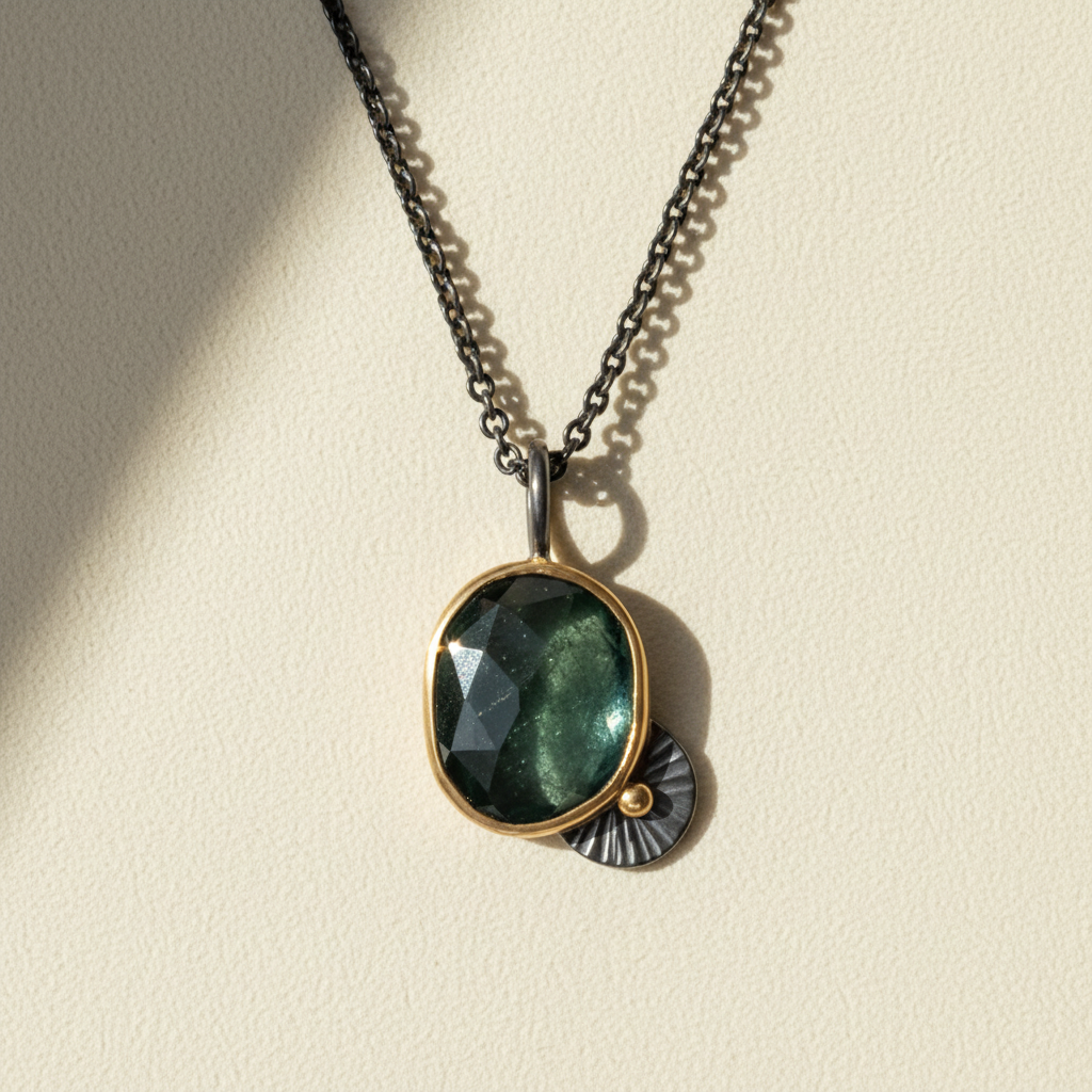 Moss Aquamarine Guppy Necklace