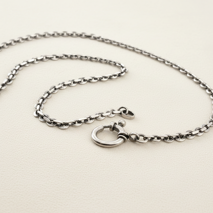 Sterling Silver Charm Chain Necklace - Flat Cable