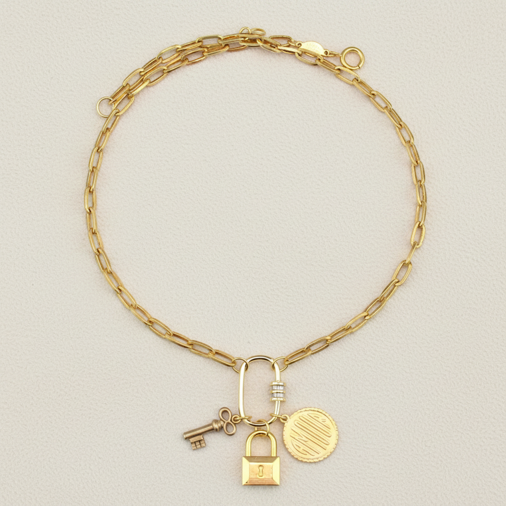 Carabiner Amour Charm Necklace