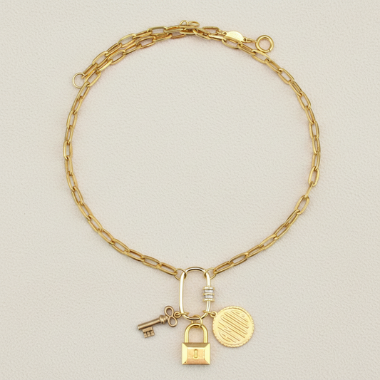 Carabiner Amour Charm Necklace