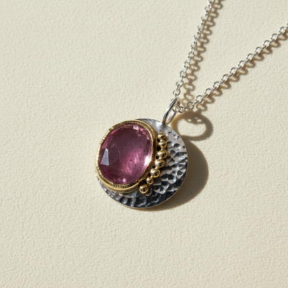 Pink Sapphire Roe Necklace