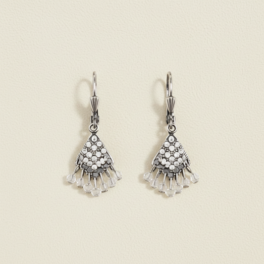 Lace Fan Earring Silver