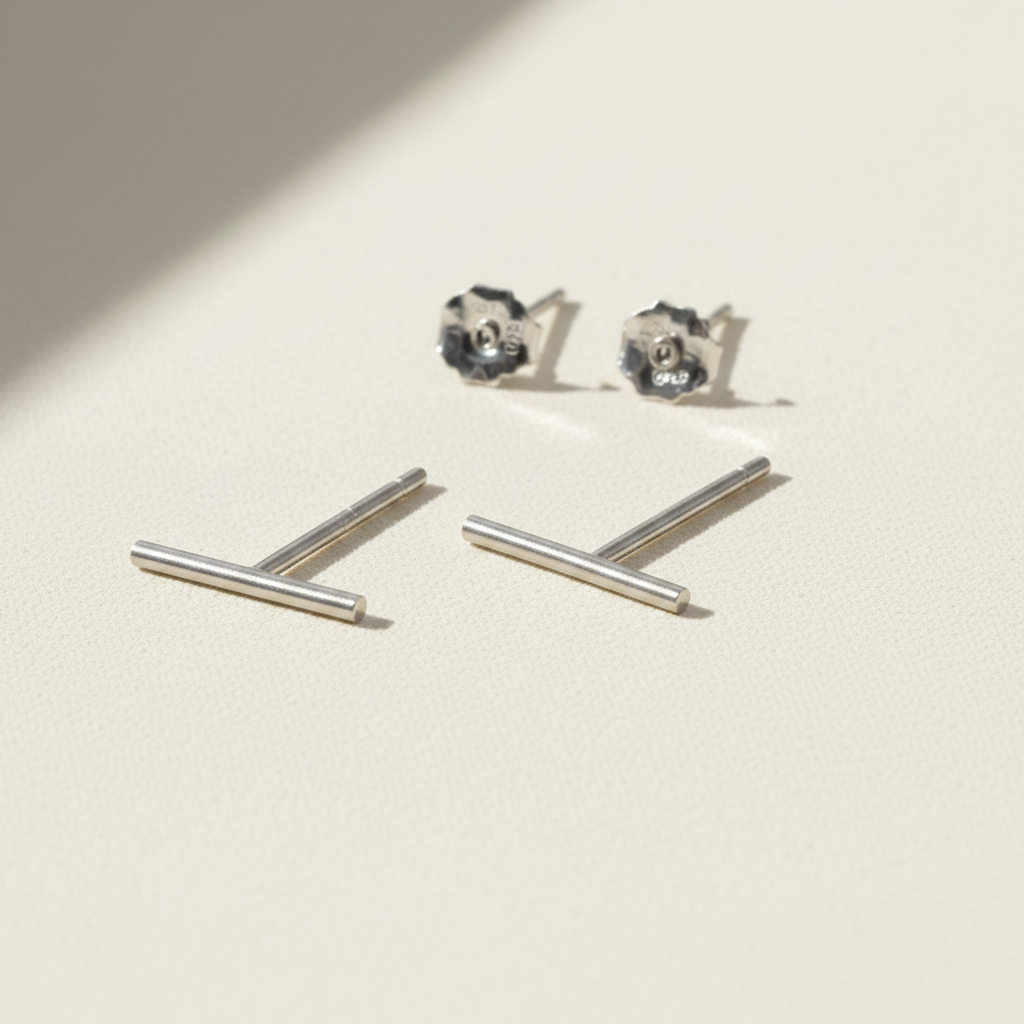 Dainty Bar Stud Earrings