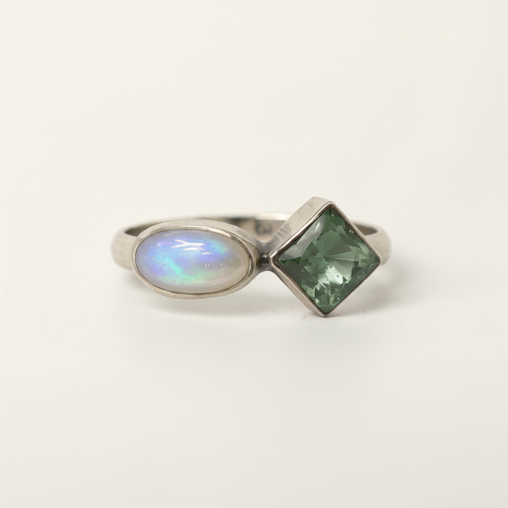 Double Stone Stacking Ring