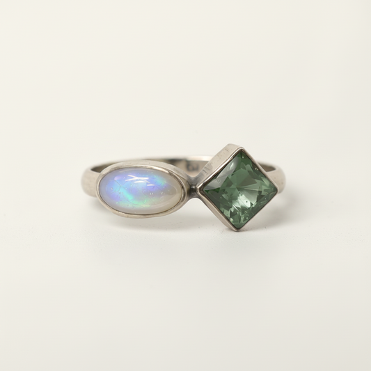 Double Stone Stacking Ring