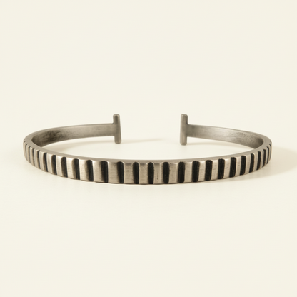 Hand Carved Striped Cuff Bracelet