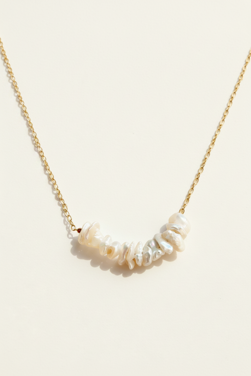 Keishi Pearl Row Necklace