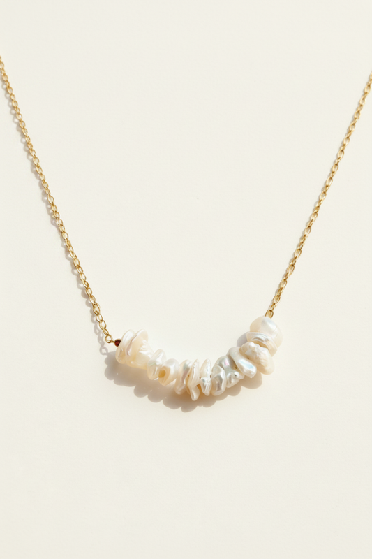 Keishi Pearl Row Necklace