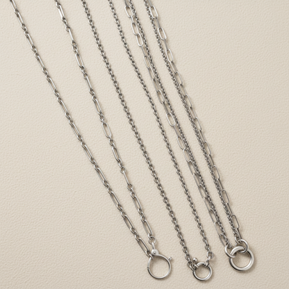 Sterling Silver Charm Chain Necklace - Flat Cable