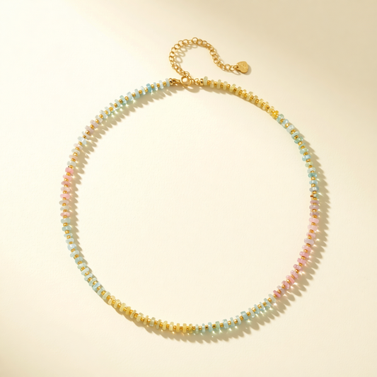 Aquamarine Heishi Sparkle Necklace
