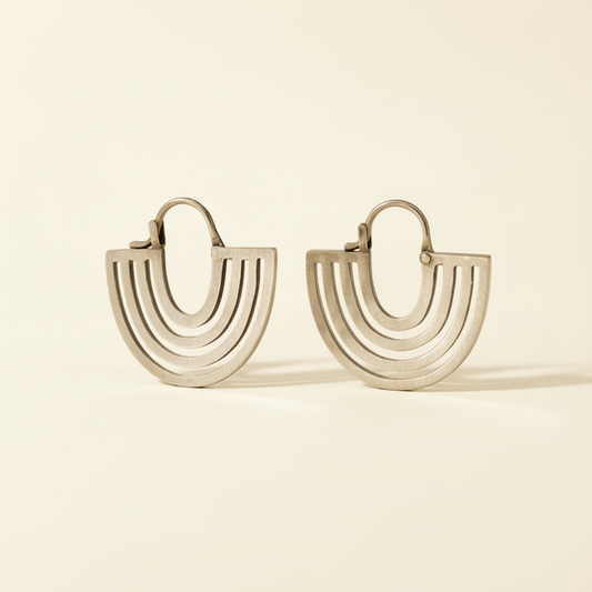 Hand Cut Hoop Earrings
