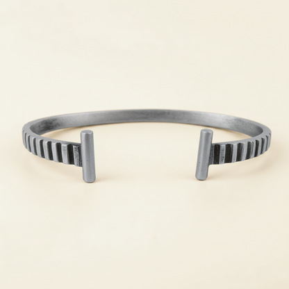 Hand Carved Striped Cuff Bracelet
