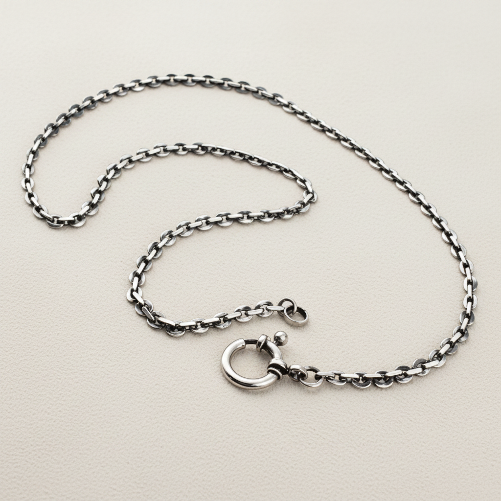 Sterling Silver Charm Chain Necklace - Flat Cable