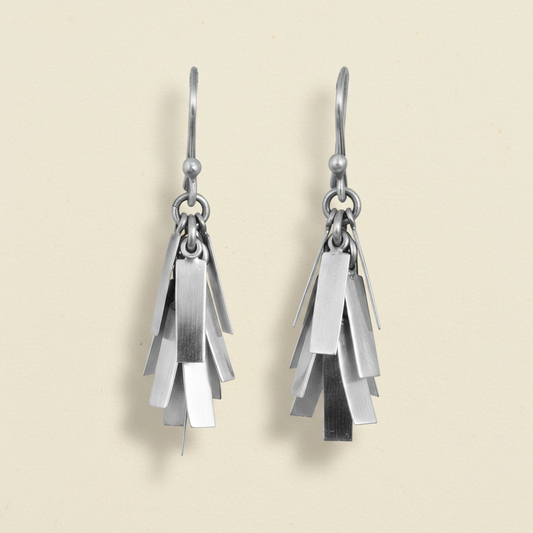 Short Rectangle Cluster Drop Earrings