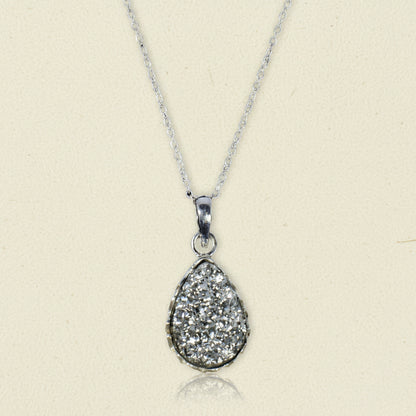 Teardrop Druzy Pendant Necklace