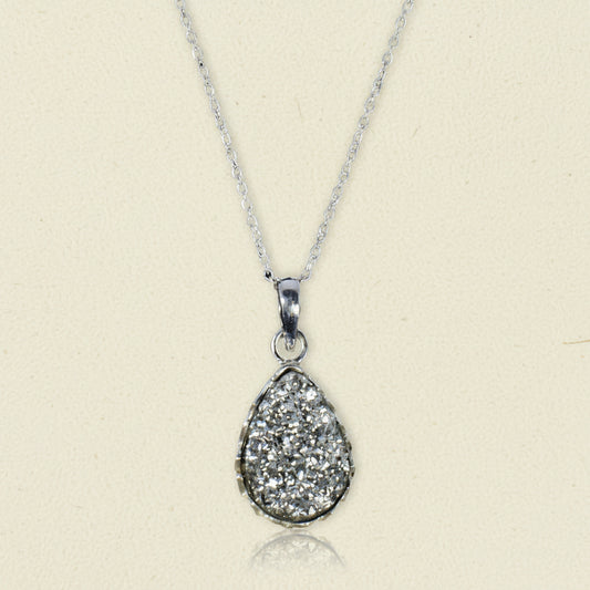 Teardrop Druzy Pendant Necklace