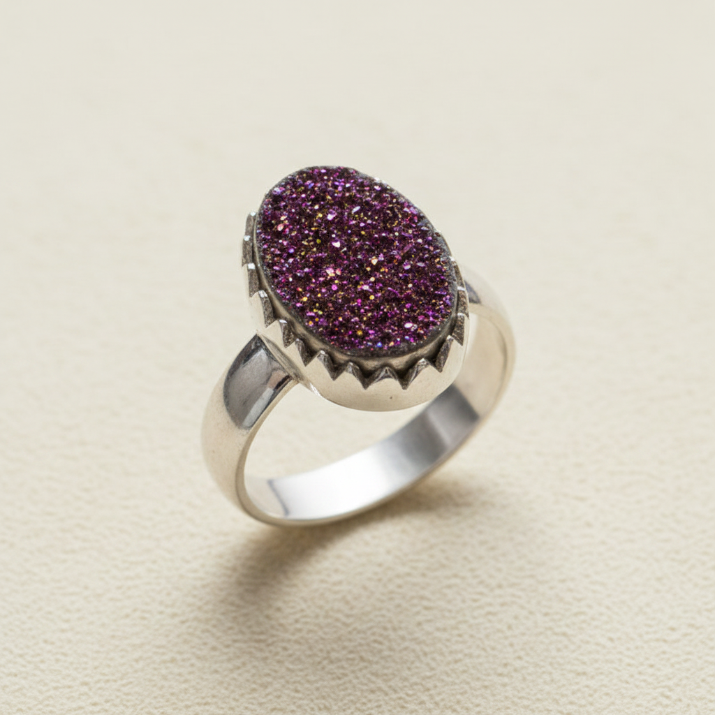 Medium Oval Druzy Ring