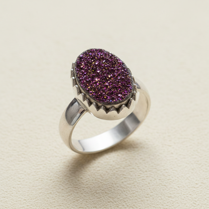 Medium Oval Druzy Ring
