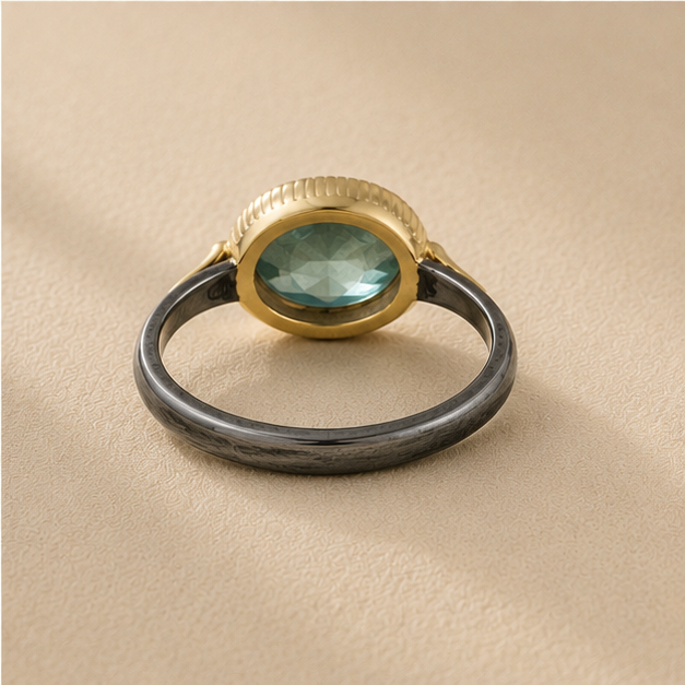 Two-Tone Nefertiti Apatite Ring