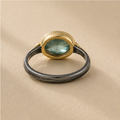 Two-Tone Nefertiti Apatite Ring
