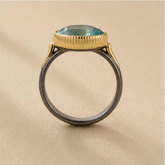 Two-Tone Nefertiti Apatite Ring