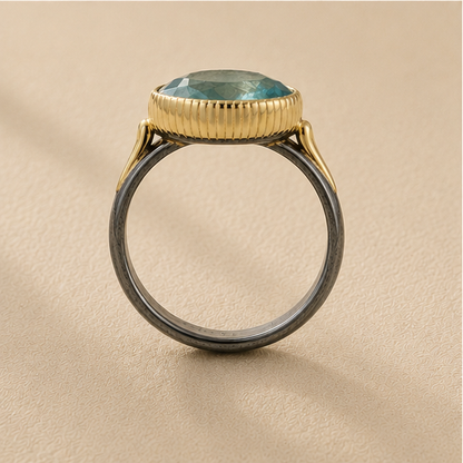 Two-Tone Nefertiti Apatite Ring