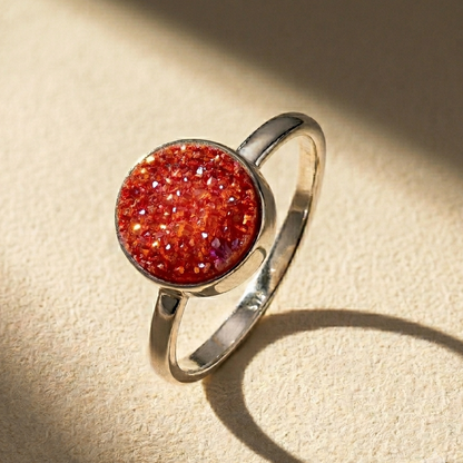 Dainty Round Druzy Ring