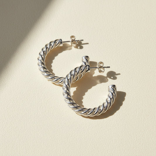 Spiral Basket Hoop Earrings