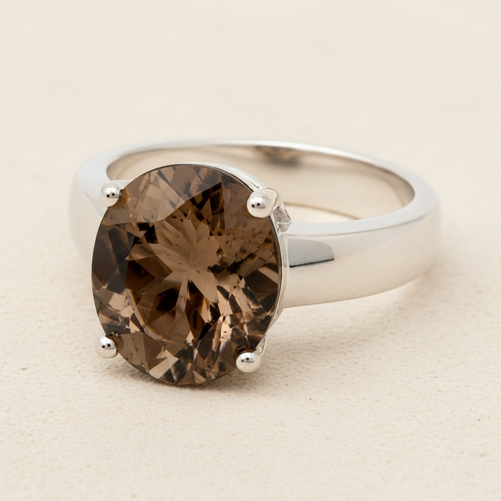 Oval Smokey Quartz Ring