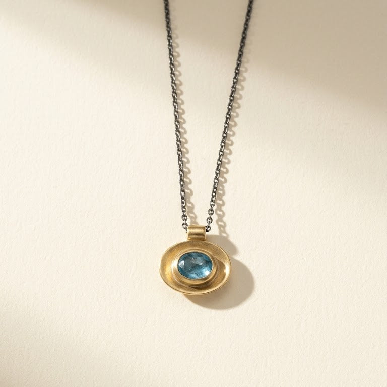 Oval Well Necklace in Mixed Metals