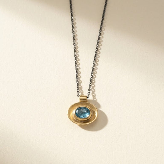 Oval Well Necklace in Mixed Metals