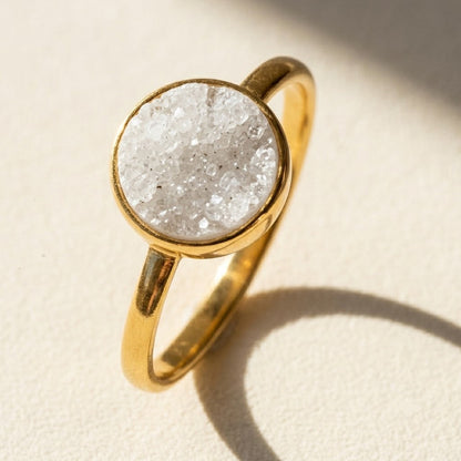 Dainty Round Druzy Ring