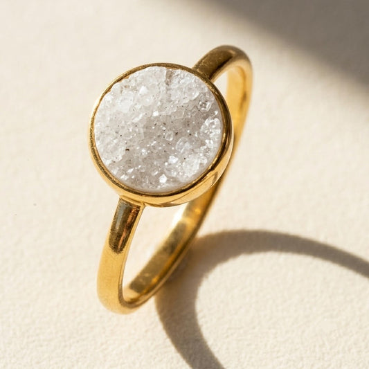 Dainty Round Druzy Ring