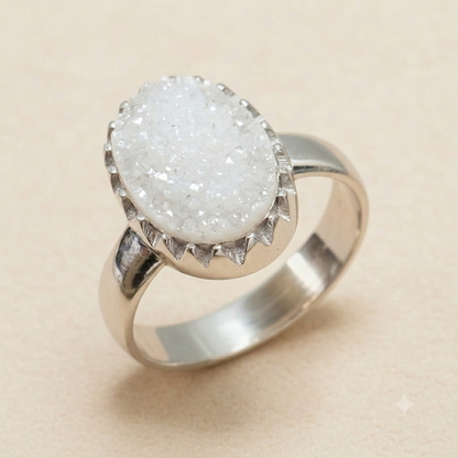 Medium Oval Druzy Ring