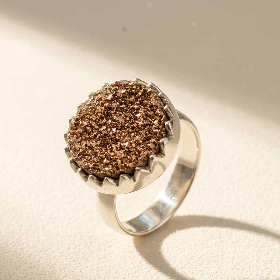 Large Round Druzy Ring